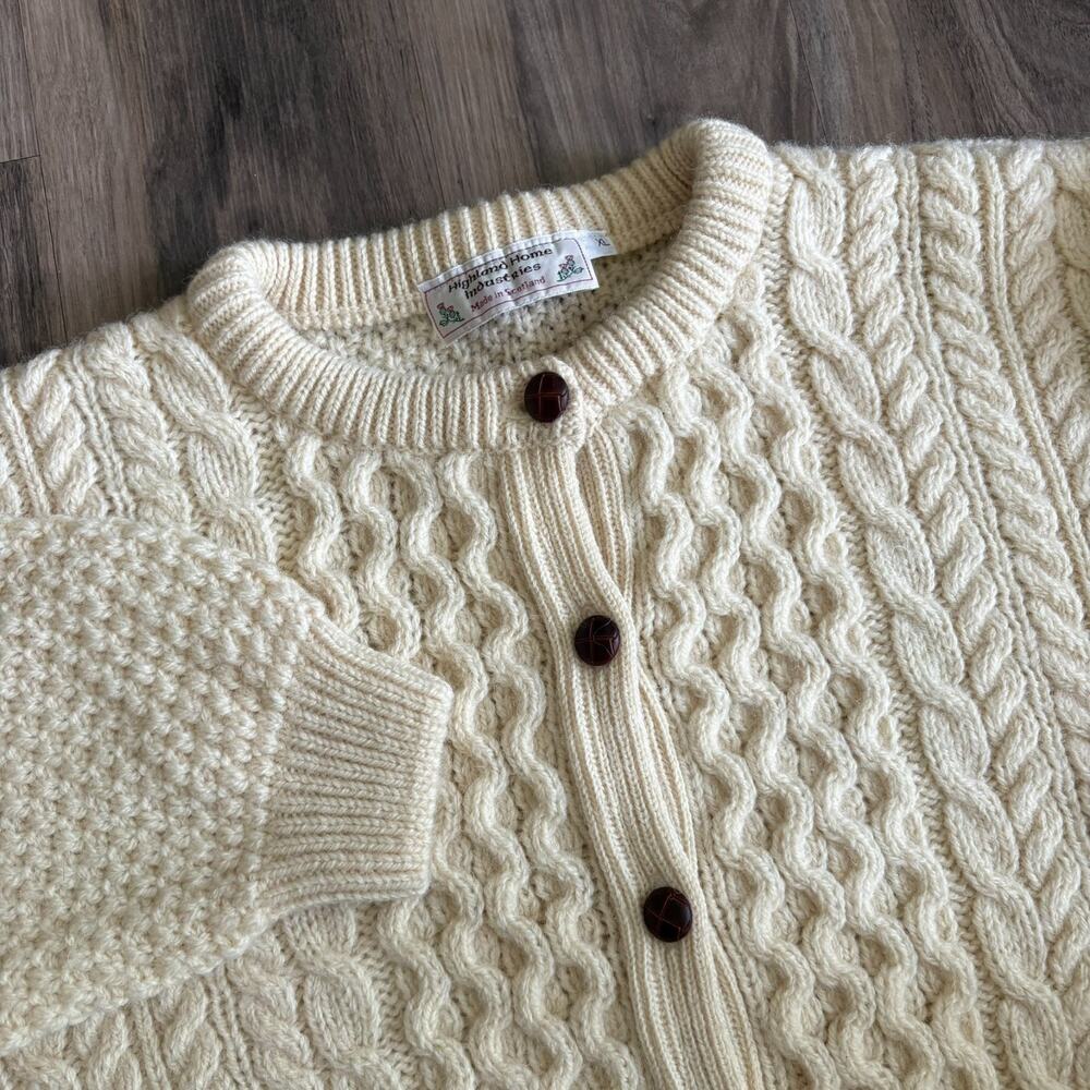 Vintage Highland Home Industries Cardigan Sweater Wool Women's Size XL Scotland